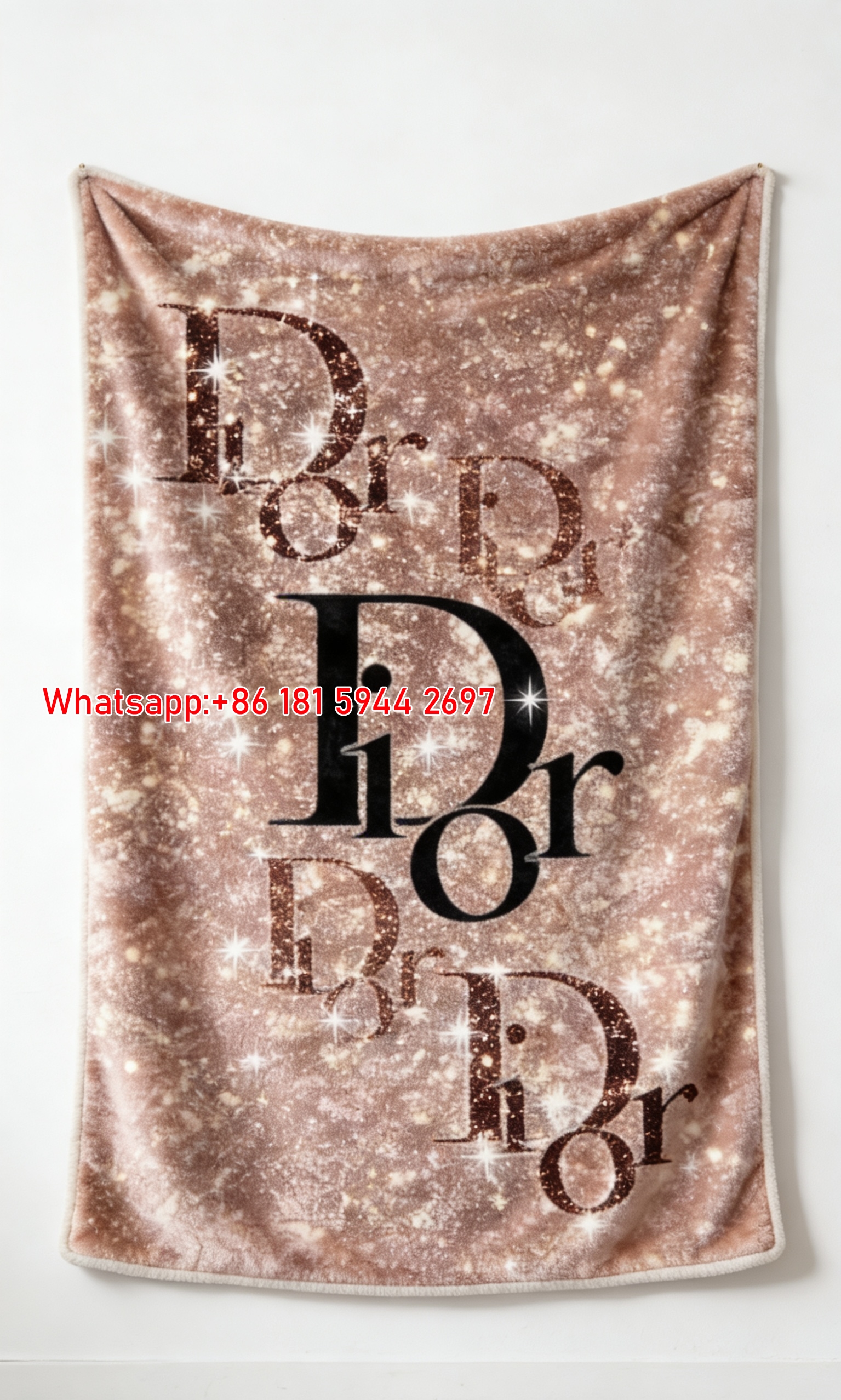 Luxury Dior Glitter Flannel Throw Blanket D076